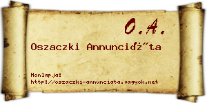 Oszaczki Annunciáta névjegykártya